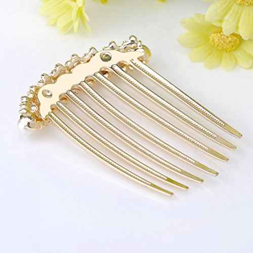 IPINK Wedding Bridal Rhinestone Pearl Crystal Hair Comb Claw Hairpin Hair Ornaments Accessory
