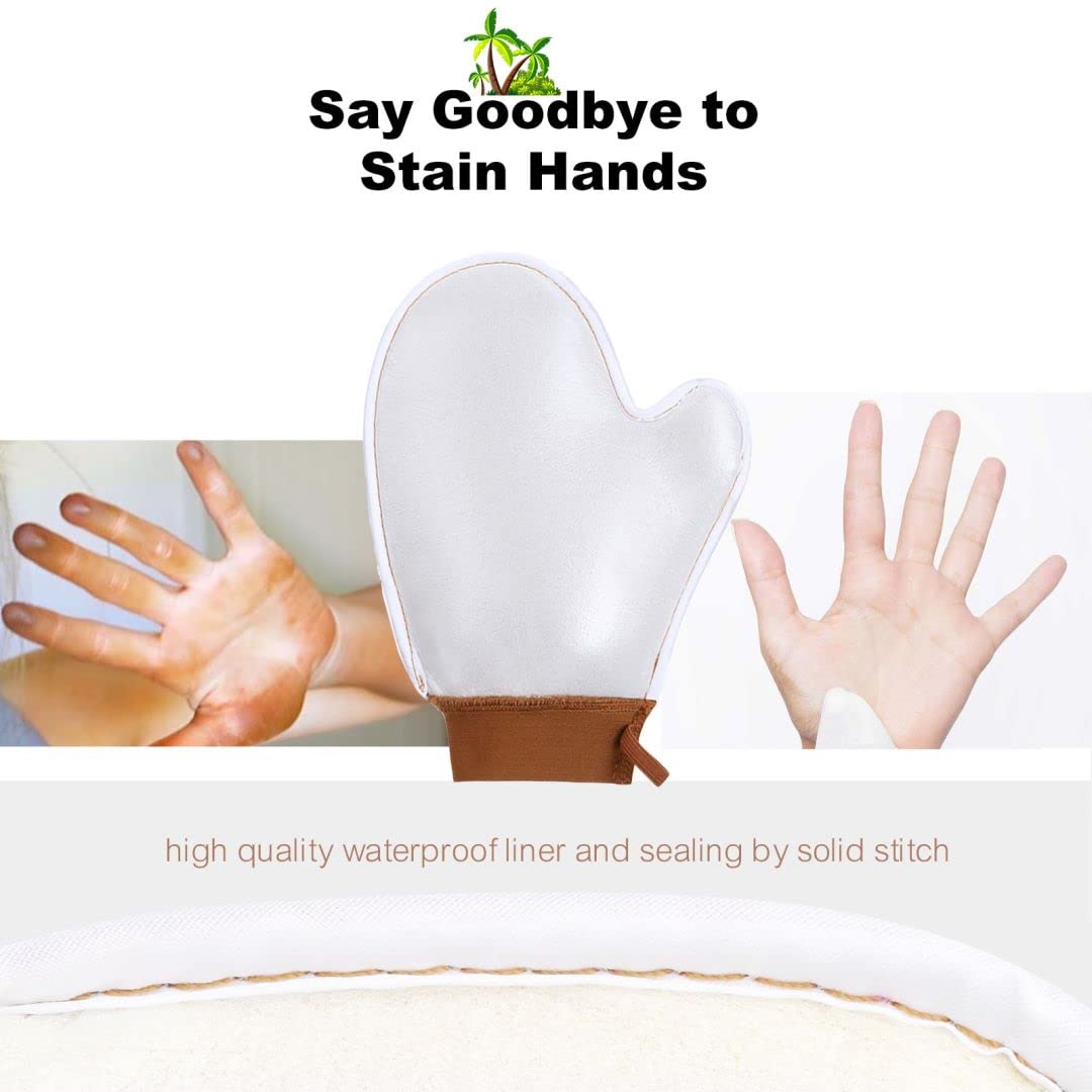 Self Tanner Mitt Applicator - US Patent Self Tanning Mitt with Elastic Cuff in Rich Brown Color. Velvet Soft Texture for Streak-Free Full Body Application, Perfect for Beach Vacation, Back,Legs