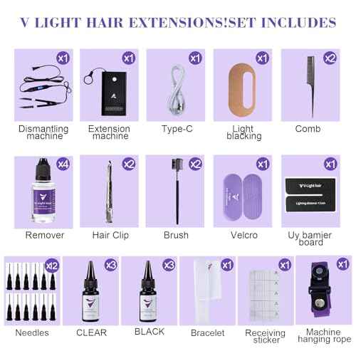 V Light Hair Extension Machine Kit