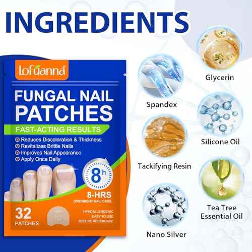 Extra Strength Toenail Treatment - 32 Pcs Nighttime Nail Patches, Overnight Toe Nail Treatments for Damaged Nails Foot Nails Repair and Care, 8-Hour Restores Healthy Appearance