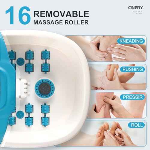 FIAHNG Foot Spa Massager with Heat, Bubbles, Vibration & Pedicure Foot Spa Massager for Feet Stress Relief