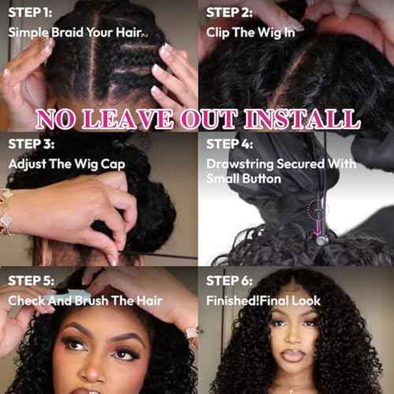 Glueless V Part Wigs Human Hair Afro Kinky Curly Upgrade U Part Wigs for Black Women Kinky Curly V Part Human Hair Wigs Full Head Clip In Half Wig 200% Density 26 Inch