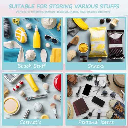 2 Pcs Swim Bag Cosmetic Makeup Bag with Chenille Letter Patch, Clear Pouch PVC Organizer Purse, Waterproof Travel Beach Bag, Portable Toiletry Storage Bag