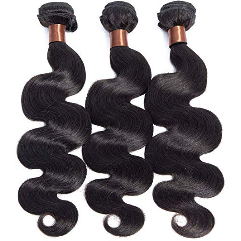 Body Wave Bundles Human Hair 12 14 16Inch Brazilian Virgin 100% Unprocessed Body Wave Weave Bundles Human Hair 3 Bundles Deals Natural Black Color