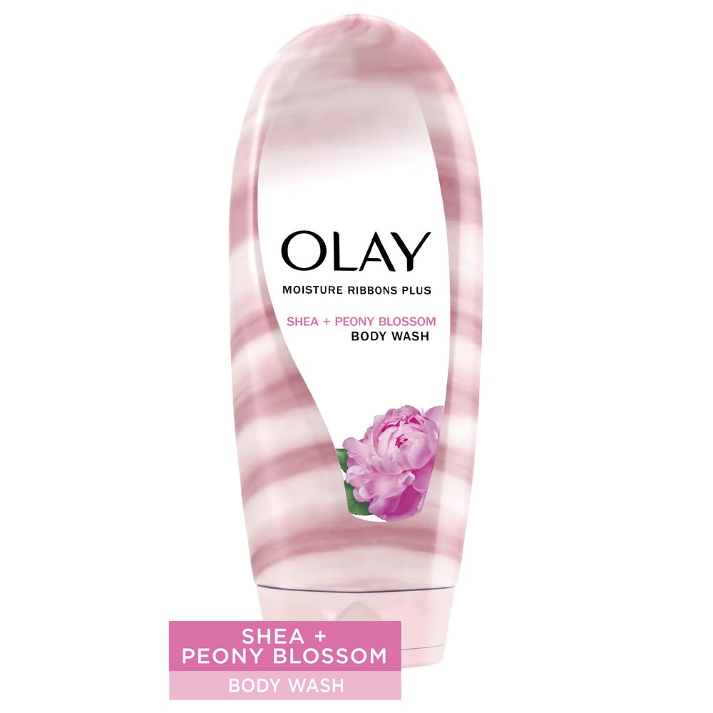 Olay Body Wash for Women - Deep Conditioning Moisturizer with Shea Butter & Peony | 18 fl oz (Pack of 4)