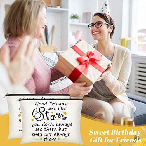 Xuniea 6 Pieces Friendship Gifts for Women Bulk Friendship Cosmetic Makeup Bag for Girl Travel Pouch Friend BFF Birthday Christmas Gifts(Star Pattern)