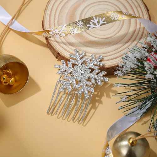 EVER FAITH Winter Snowflake Hair Side Comb Clear Austrian Crystal