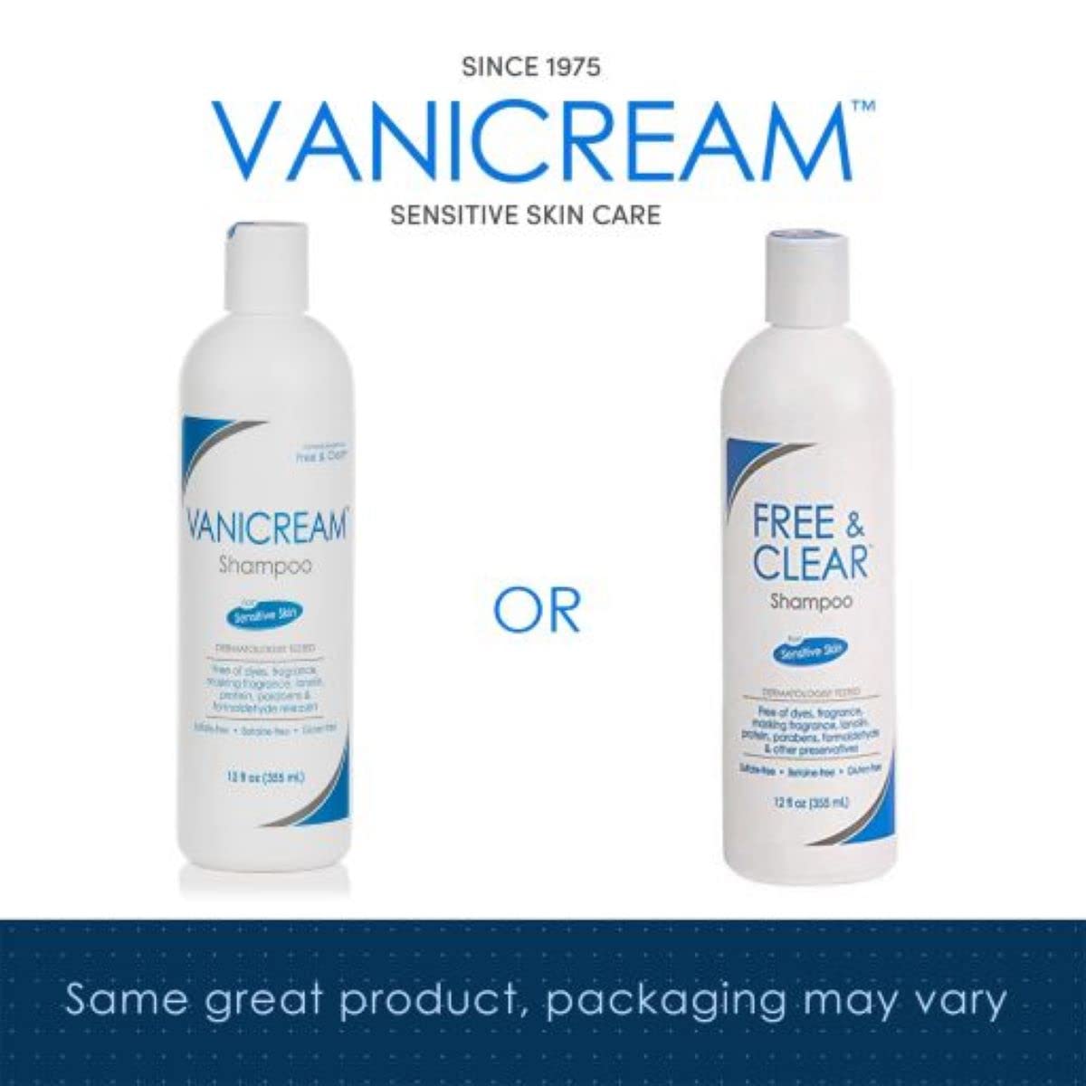 Vanicream Shampoo (12 Fl Oz) Gentle Facial Cleanser with Pump Dispenser (8 fl oz) Gentle Body Wash (12 Ounce) Bundle