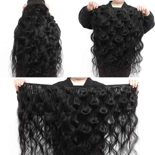 15A Raw Human Hair Bundles Body Wave Human Hair,Triple Lifespan Indian Virgin Hair,No Tangle Shedding,Multiple Washes Keep Texture Silky Soft (1 Bundle Natural Color, 18 Inch)