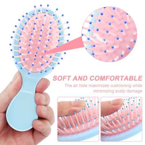HOFASON 28 Piece Bulk Mini Wet Hair Brush, Women Bridesmaid Gift Toddler Girls Women Small Travel Detangling Brushes Set, Teen Girl Party Favors, Stocking Stuffers, 7 Colors