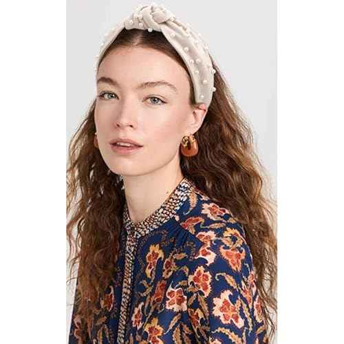 Pearl Knotted Headbands: 2Pcs Black Beaded Jeweled Embellished Hair Accessories Gift for Women