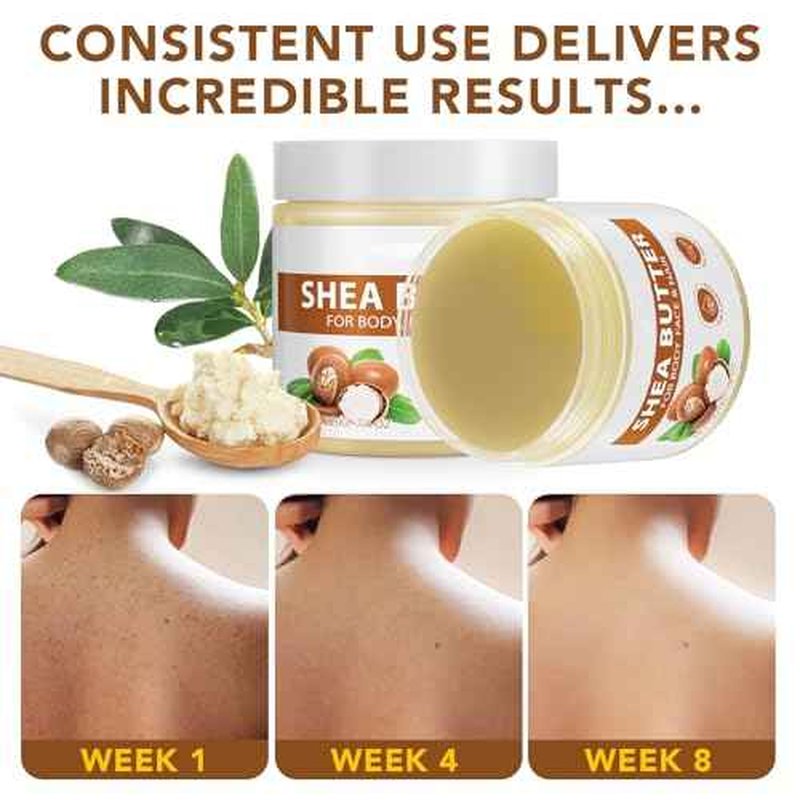Shea Butter Raw 100% Pure for Hair and Body, Unrefined to Make Lotion for Extremely Dry Skin, DIY Lip Balm, Body Butter and Shea Butter Soap, Natural Moisturizer