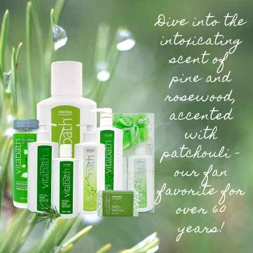 Vitabath Original Spring Green Moisturizing Bath & Shower Gel Wash Intoxicating Botanical Skin Rejuvenation, Hydrating Dry Skincare, Body Cleanser & Foaming Gelee - 10.5 oz