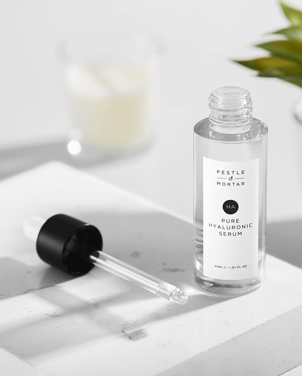 Pestle & Mortar 2% Pure Hyaluronic Acid Serum for Face, with Vitamin B5, Anti-Ageing, Hydrating Facial Moisturizer – Deep Hydration and Fragrance Free 30ml/1 oz