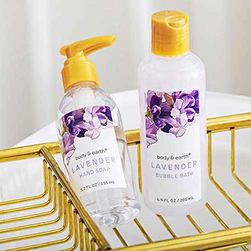 BODY & EARTH Gift Baskets - 11 Pcs Lavender Spa Gifts For Women with Bubble Bath Body Lotion Sets, Bath and Body Gifts Set For Women Christmas Gifts for Her Spa Gift Sets