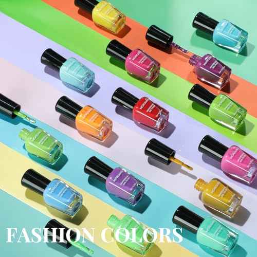 Morovan 15 Bright Color 0.27oz Air Quick Dry Nail Polish Gift Set for Women