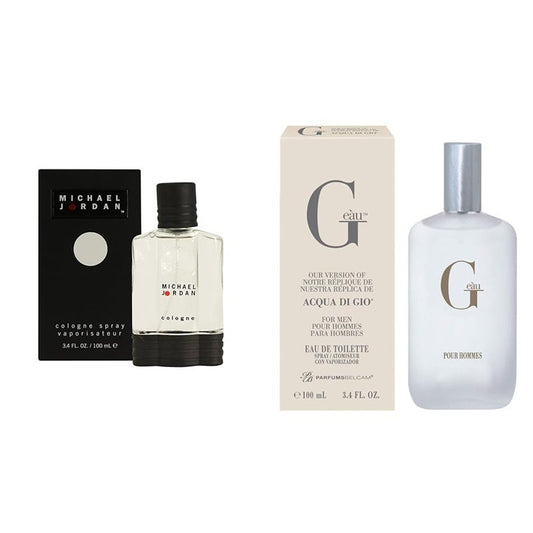 Michael Jordan for Men, 3.4 Fluid Ounce & PB ParfumsBelcam G Eau, Our Version of Acqua Di Gio, Eau de Toilette Spray, 3.4 Fl Oz