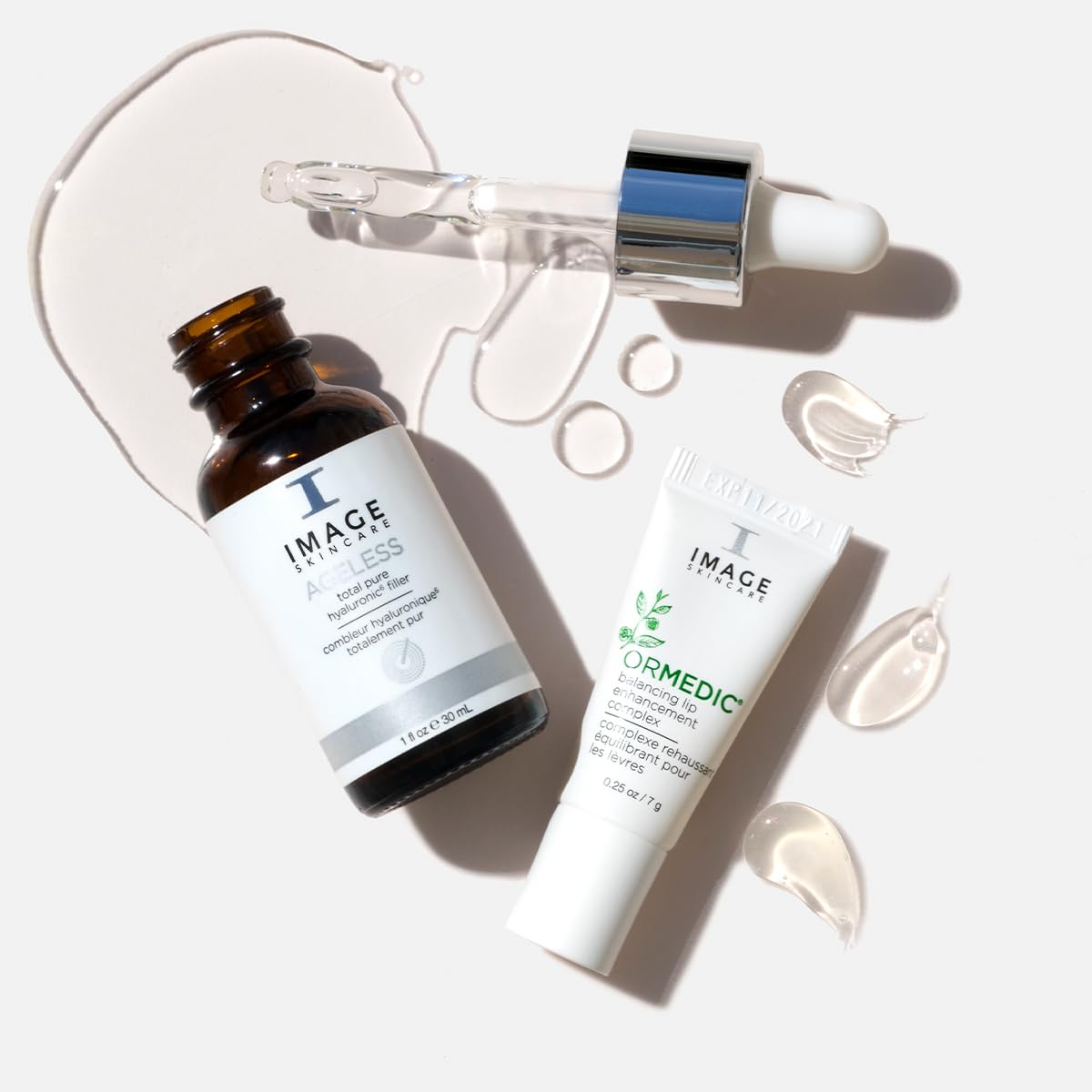 Power Plump Power Duo, AGELESS Total Pure Hyaluronic 6 Filler Facial Hydration Serum+ ORMEDIC Lip Enhancement Complex Lip Plumper, by IMAGE Skincare