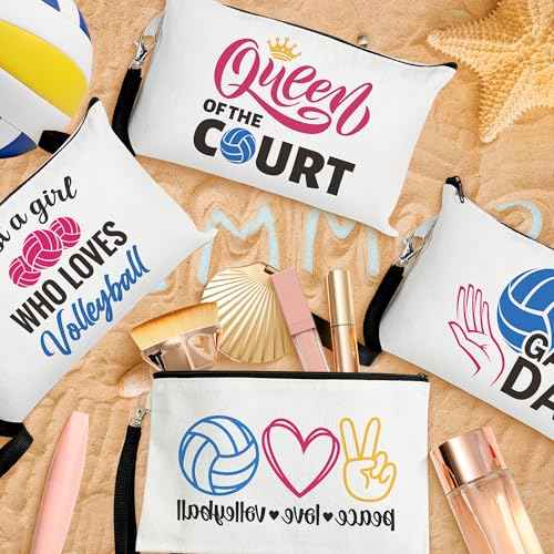 R HORSE 9Pcs Sport Makeup Bag Gifts for Women Girls, Ladies Sport Cosmetic Bags Sport Accessories Canvas Toiletry Bag Makeup Pouch Organizer Women Player Gift for Mother¡¯s Day Birthday