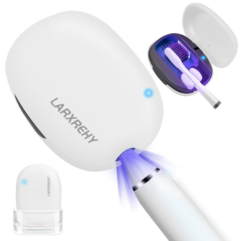 LARXREHY Toothbrush Cleaner Case - Toothbrush Covers with Holder - Portable & Rechargeable Travel Home Toothbrushes Cleaner Case - Fits All Manual or Electric ToothBrushes(White)