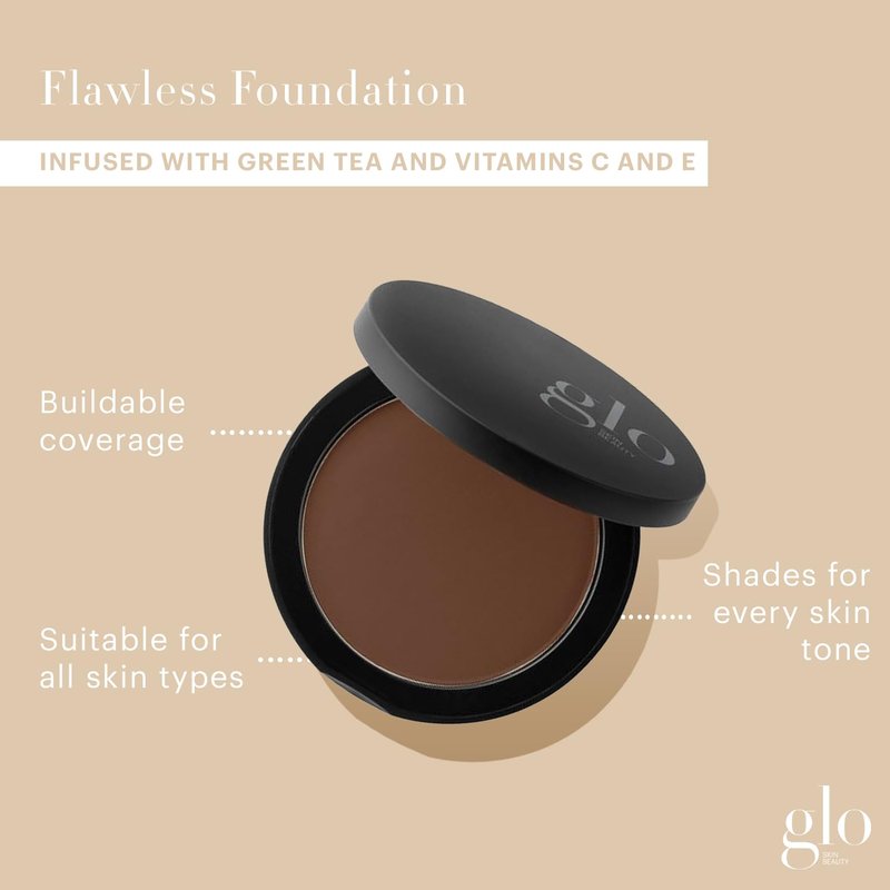 Glo Skin Beauty Pressed Base Powder Foundation - Cocoa | Flawless Coverage & Natural Finish
