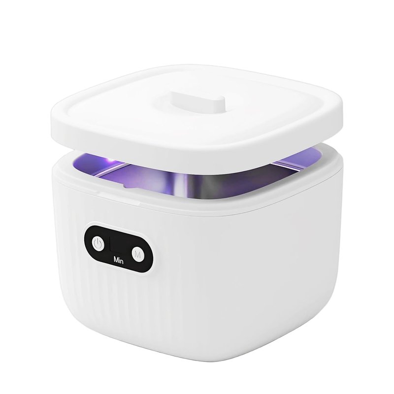 Ultrasonic Retainer Cleaner Machine - 45kHz 250ML Denture & Mouth Guard Cleaner | White