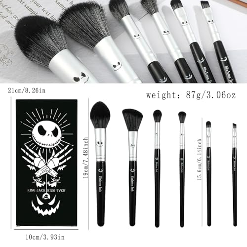 6 PCS The nightnnare before Chrismas Gifts with Box The nightnnare before Chrismas Makeup Brushes Eyeshadow Brushes Halloween Make Up Kit