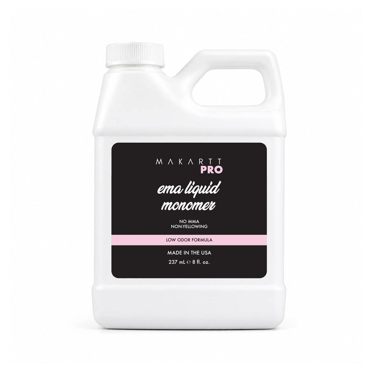 MakarttPro Low Odor Monomer, MMA Free, Made in USA, Non-Yellowing Professional Grade Formula, Beginner Nail Tech Friendly - Essential Acrylic Nail Supply for Nail Technicians (8 fl oz)