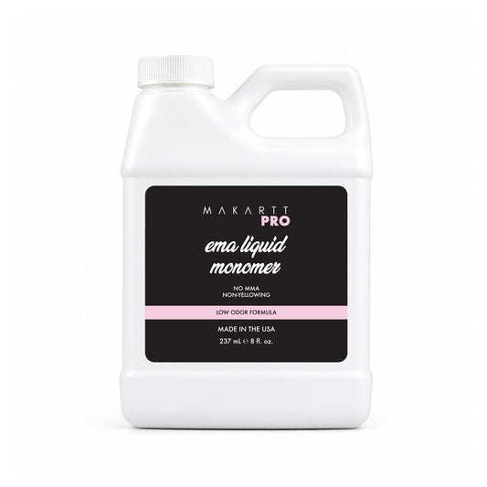 MakarttPro Low Odor Monomer, MMA Free, Made in USA, Non-Yellowing Professional Grade Formula, Beginner Nail Tech Friendly - Essential Acrylic Nail Supply for Nail Technicians (8 fl oz)