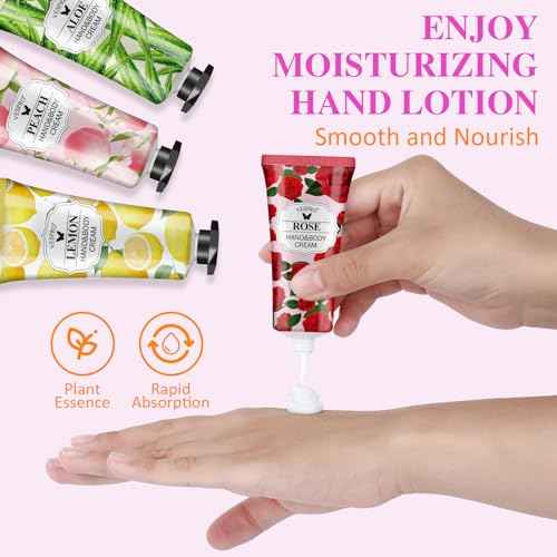 16 Pack Hand Cream Set, Stocking Stuffers for Women, Bridesmaid Gifts, Bulk Hand Lotion Travel Size for Dry Cracked Hands, Mini Hand Lotion for Thank You Gifts and Christmas Gifts with a Greeting Card
