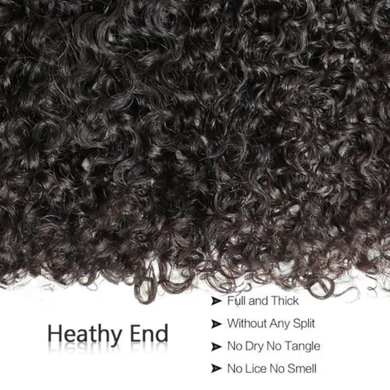 VIPbeauty Burmese Curly Human Hair Bundles One Curly Bundles Human Hair 100% Unprocessed Burmese Raw Hair Extension Natural Color Spiral Hair Weft Extensions Quick Weave Bundle 16 Inch