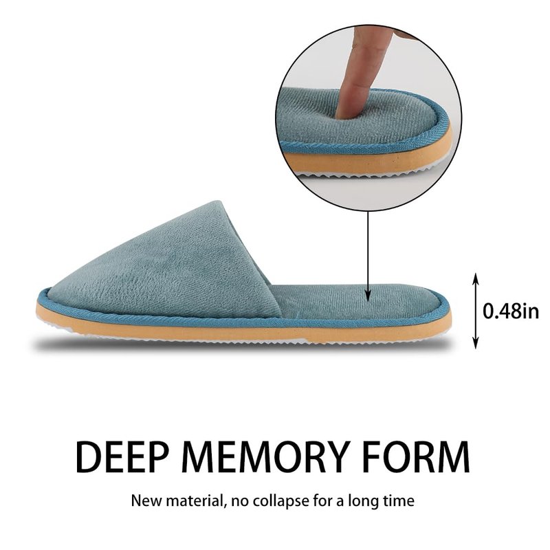 BoxSkivra Spa Slippers, Indoor Slippers, Disposable Slippers for Guests, Washable & Non-Slip Reusable, Women, Men, House, Bedroom, Hotel, Travel, Wedding, Thick Soft, 2-6 Pairs
