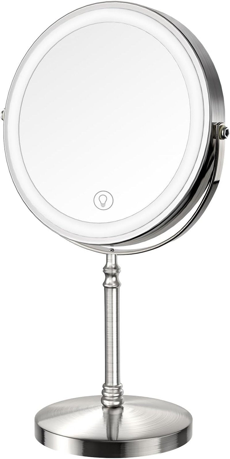 Double-Sided Makeup Mirror - 3000mAh Rechargeable Vanity Mirror with 3 Color Modes | 1X/10X Magnification, Adjustable Brightness