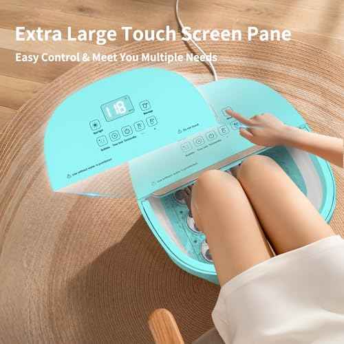 Collapasible Foot Spa Bath Massager with Heat, Pedicure Foot Spa with Bubbles/Timer/Temperature Control, Feet Soak Tub for Home, Office, Relaxation and Stress Relief, Gift for Men and Women (Blue)