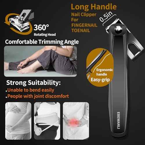Podiatrist Toenail Clippers for Seniors Thick Toenails, Toe Nail Clippers for Thick Nails for Seniors, Straight Toe Nail Clippers for Men, Ingrown Toenail Clippers and Angled Nail Clipper Set