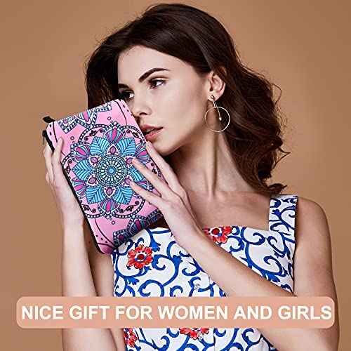 Sanwuta 12 Pieces Cosmetic Bags Makeup Bags Printed Roomy Toiletry Bag Waterproof Beauty Bag Organizer Pouches with Zipper Makeup Accessories for Women(Classic Style)