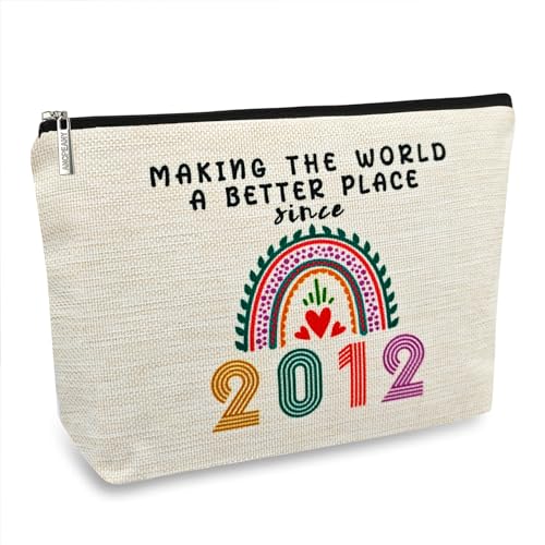 13 Year Old Girl Gift Ideas, 13th Birthday Gifts for Teenage Girls, Funny 2012 Birthday Decorations Makeup Bags for Her, Sister, Daughter, Niece, Cute Cosmetic Travel Pouch for Teen Girls Trendy Stuff