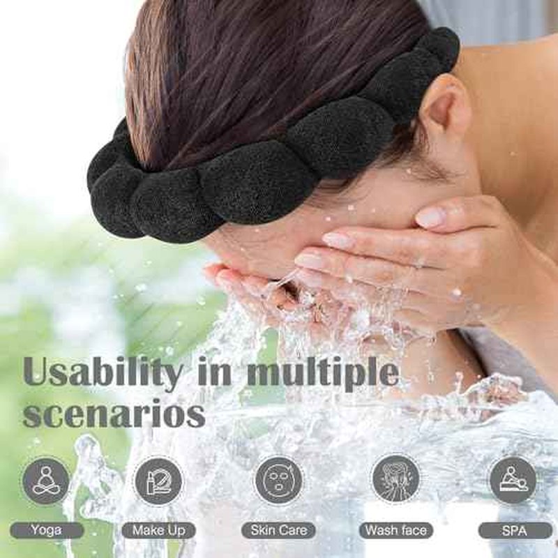 Spa Headbands for Washing Face or Facial, Set of 2 Skincare, Terry Cloth Headband Combo Pack - Puffy Makeup Headbands for Face Washing, Mask, Skin Treatment