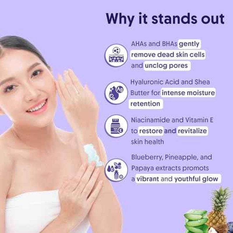 Aravi Organic 10% AHA + 1% BHA Exfoliating Body Lotion - Glycolic & Lactic Acid Body Lotion with Niacinamide - Smooths Rough & Bumpy Skin with Anti-Aging - 6.76 Fl Oz / 200ml