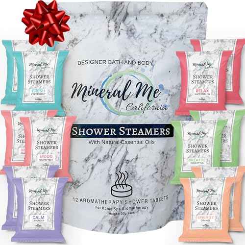 Shower Steamers Aromatherapy - 12pc Shower Bombs Vapor Tablets w/Organic Essential Oils for Vaporizing Steam Spa, Bath Bombs Tablets, Stocking Stuffers, Selfcare & Christmas Gifts for Women, Men