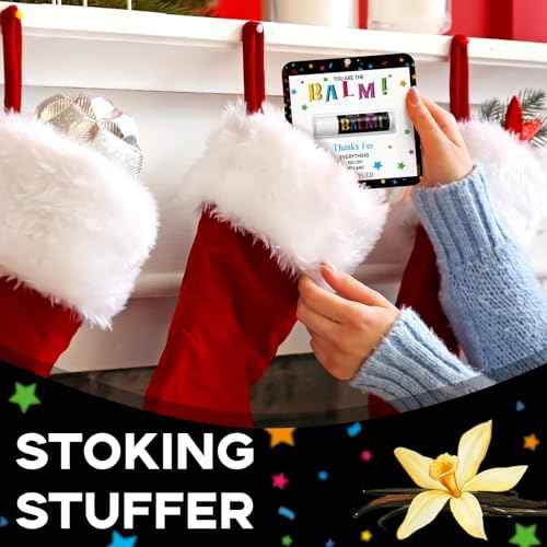30 Pack Christmas Employee Appreciation Gifts Bulk Lip Balm Teacher Staff Team Xmas Thank You Gift You're the Balm Thanksgiving Party Favors Christmas Stocking Stuffers for Women Men Volunteer