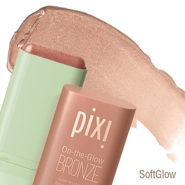 Pixi Beauty Radiance Ready On-the-Glow Trio - Hydrating Tinted Moisture Stick Blush, Bronzer & Highlighter Set | Travel Size, Vegan