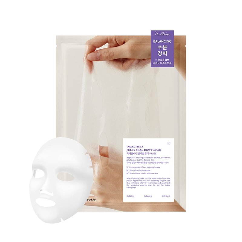Dr.Althea Jelly Seal Dewy Mask - Hydrating PhytoPDRN Lotus Formula | Vegan Korean Skincare (Pack of 4)