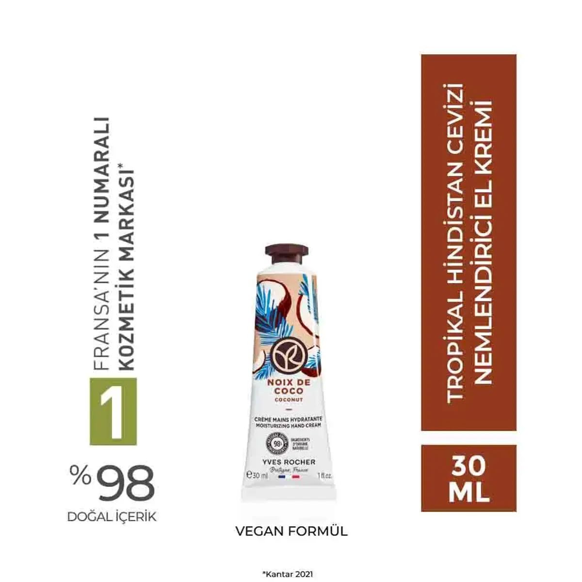 Yves Rocher Raspberry Peppermint Hand Cream - 30ml Moisturizer for Soft Skin