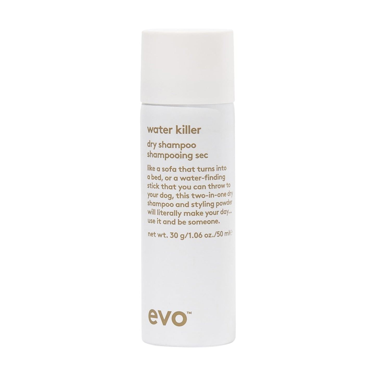 Evo Water Killer Dry Shampoo - Travel Size 2-In-1 Dry Shampoo & Styling Spray, Refresh Hair, Replace Excess Oil with Volume & Texture - 1.1oz
