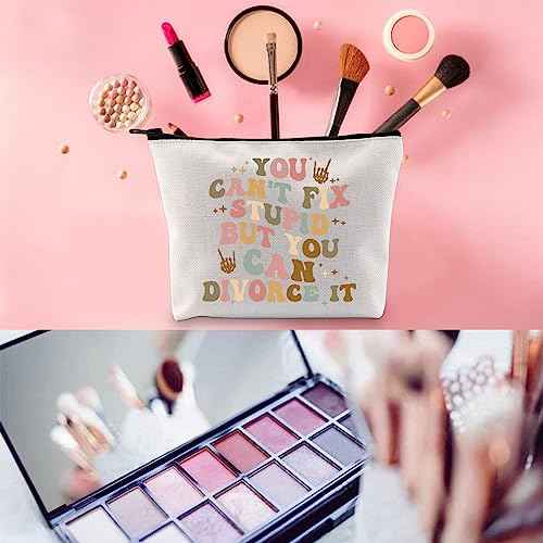 WCGXKO Divorce Gift Ex Wife Makeup Bag Zipper Pouch (DIVORCE IT) - Travel/On-the-go, Makeup Storage, Organizing Essentials, Gift for Cosmetic Enthusiasts