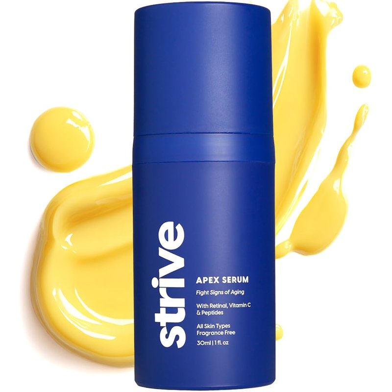 Strive Anti-Aging Retinal Serum | 0.1% Retinaldehyde, 10% Peptides, 2% Vitamin C - Brightening & Firming - 30mL