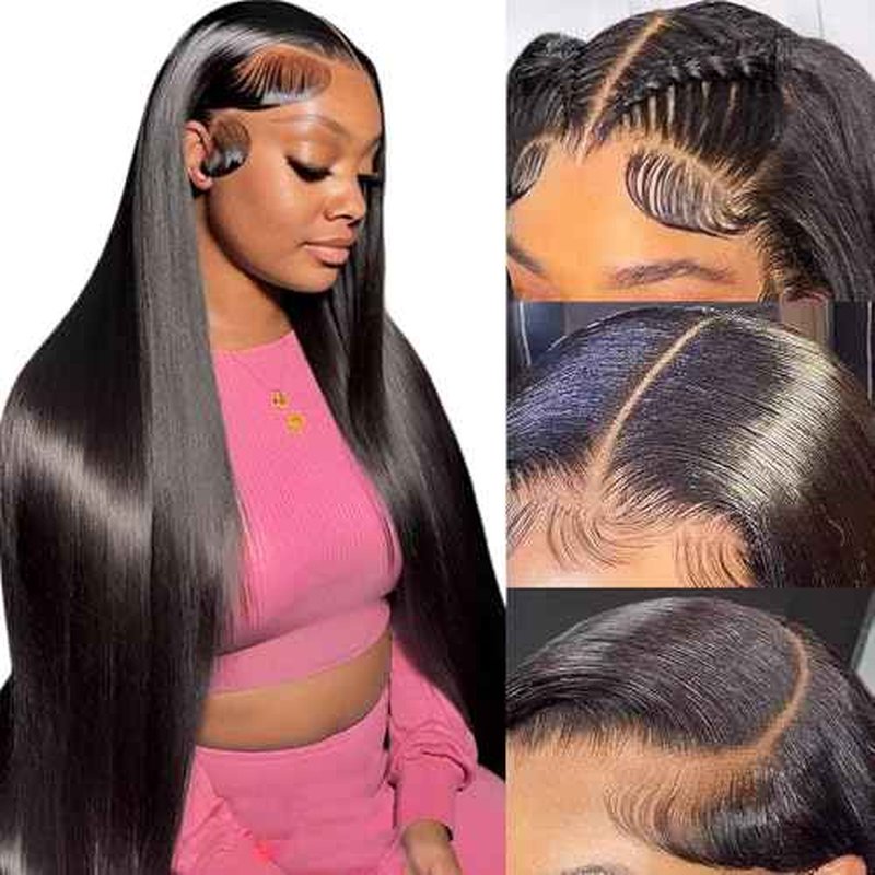 30 Inch 13x6 Lace Front Wigs Human Hair 200 Density Straight HD Lace Front Wigs Pre Plucked Straight Glueless Human Hair 13x6 HD Frontal Human Hair Wig for Women