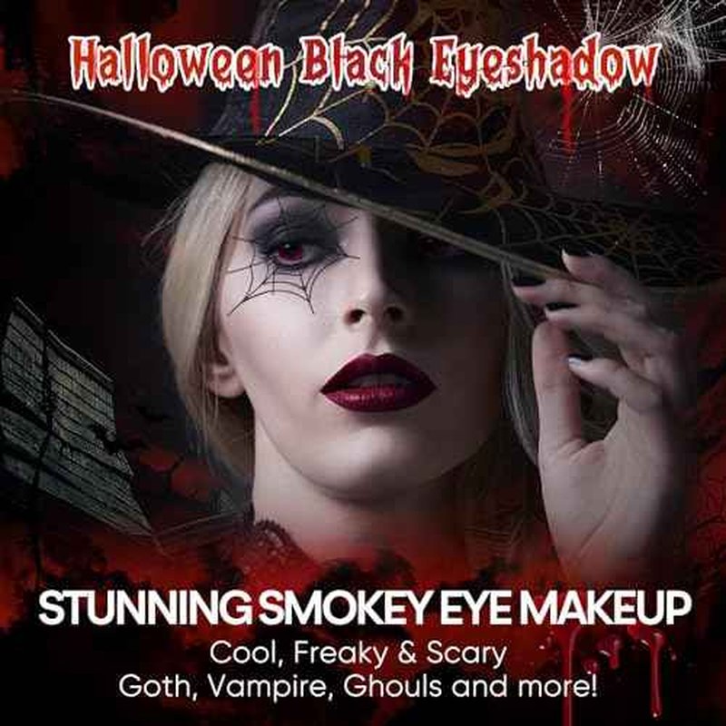 Black Grey Smokey Eyeshadow Palette Matte Black White Gray Silver Smoky Eye Shadow 9 Colors Eyeshadows Eye Makeup For Goth Look -9Black