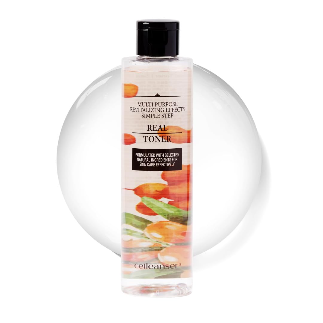 CELLEANSER Real Toner-Facial Toner with Sea Buckthorn Extract for Soothing, Revitalizing and Hydrating Skin, Alcohol-Free, Vegan, 6.76 oz